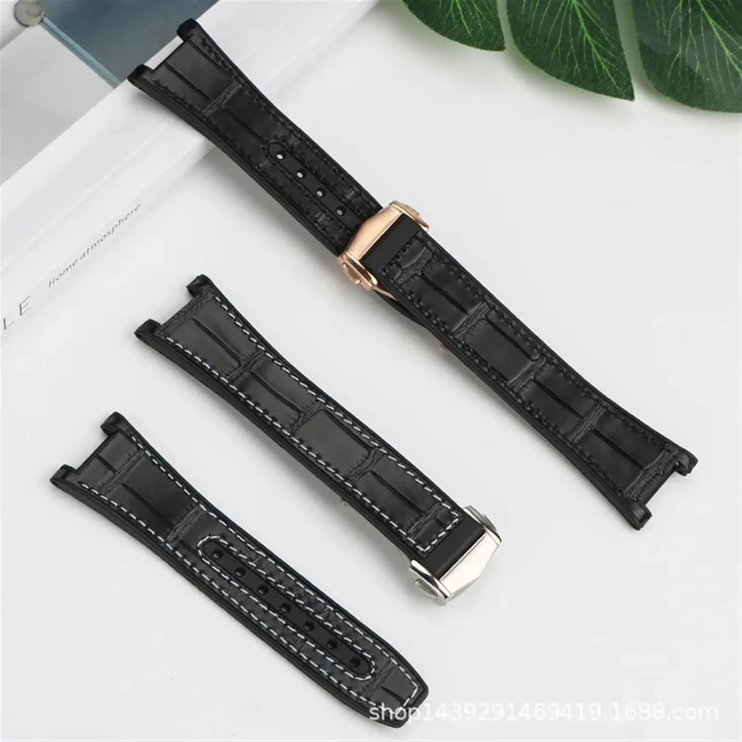 For Omega Constellation Double Eagle Series Watchband Manhattan Rubber Cowhide Male Observatory Strap Notch 25-14mm