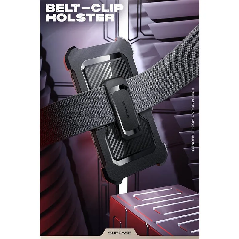 For Samsung Galaxy S23 Ultra Case Pro Full-body Dual Layer Rugged Belt-clip Case with Built-in Screen Protector