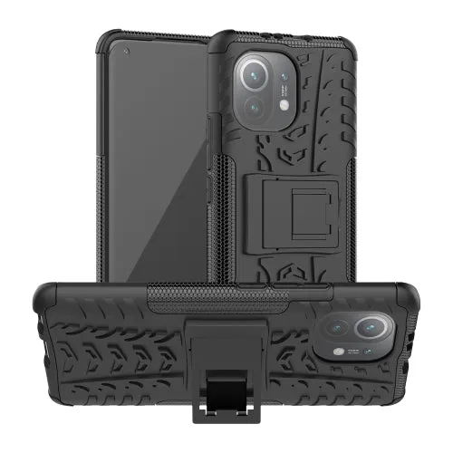 For Xiaomi Mi 11 Tire Texture Shockproof TPU PC Protective Case with