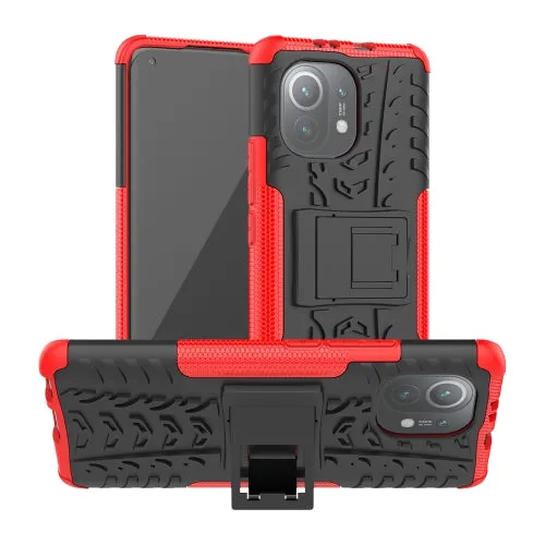 For Xiaomi Mi 11 Tire Texture Shockproof TPU PC Protective Case with