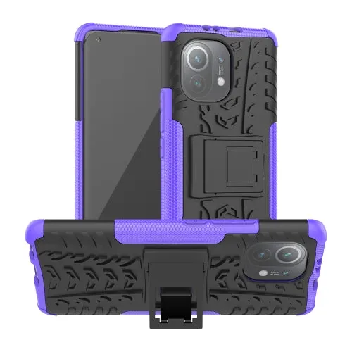 For Xiaomi Mi 11 Tire Texture Shockproof TPU PC Protective Case with