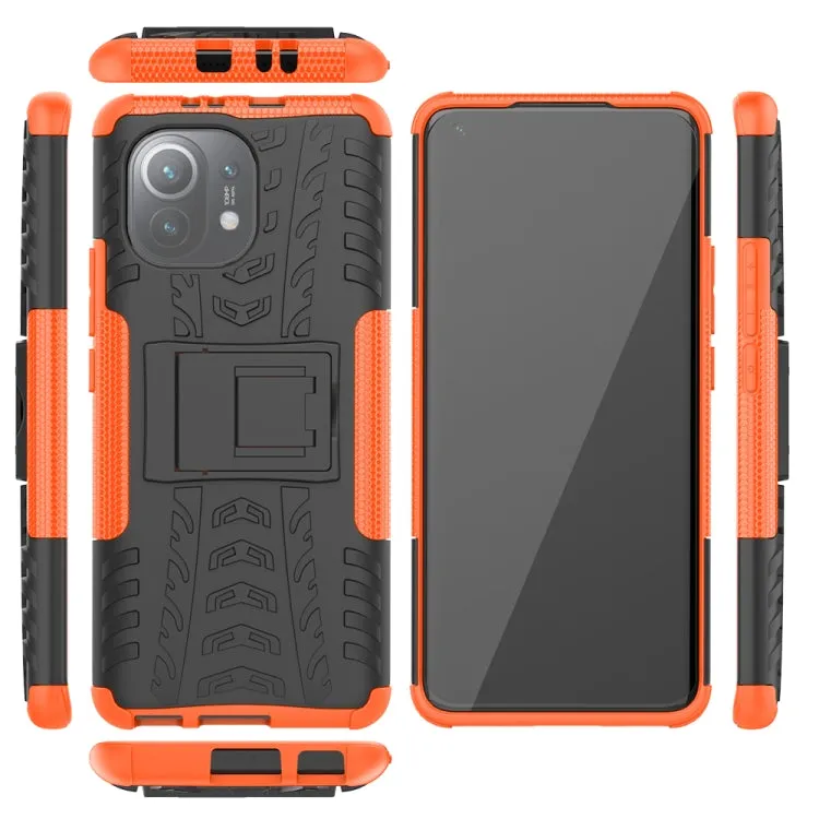 For Xiaomi Mi 11 Tire Texture Shockproof TPU PC Protective Case with