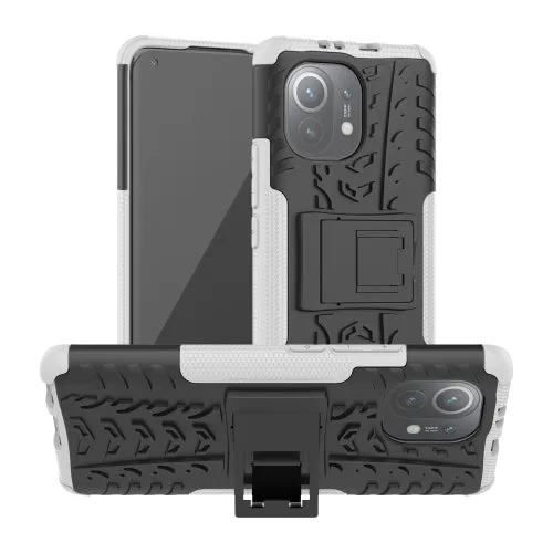 For Xiaomi Mi 11 Tire Texture Shockproof TPU PC Protective Case with