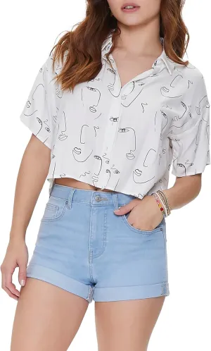Forever 21 Women's Curvy Rolled Cuff Denim Shorts