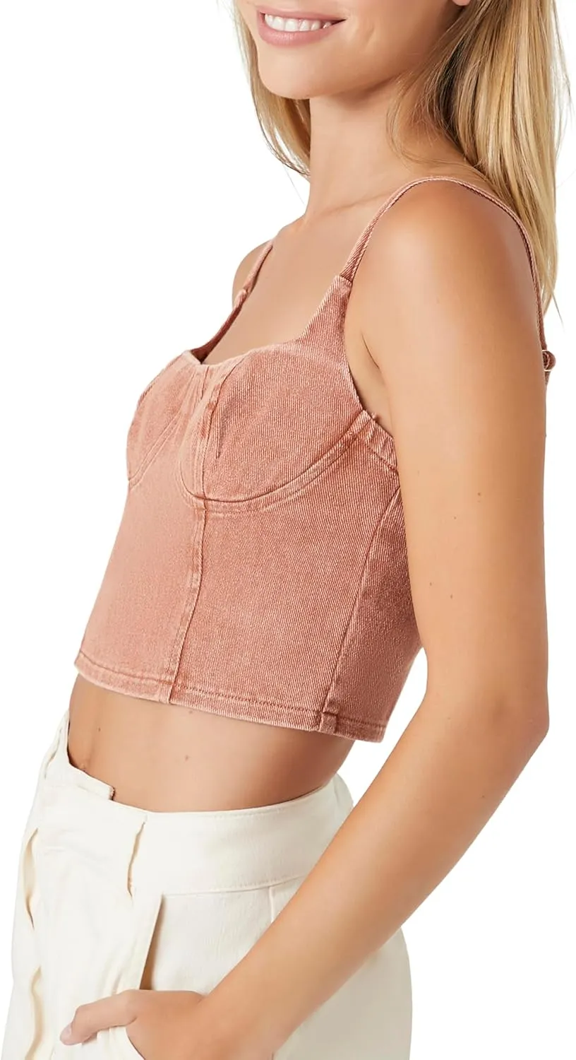 Forever 21 Women's Denim Bustier Cropped Cami