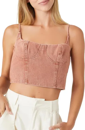 Forever 21 Women's Denim Bustier Cropped Cami