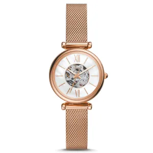 Fossil Mother of Pearl Auto Women's Watch Gold Plated Metal Bracelet - ME3188