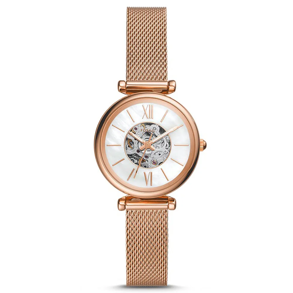 Fossil Mother of Pearl Auto Women's Watch Gold Plated Metal Bracelet - ME3188