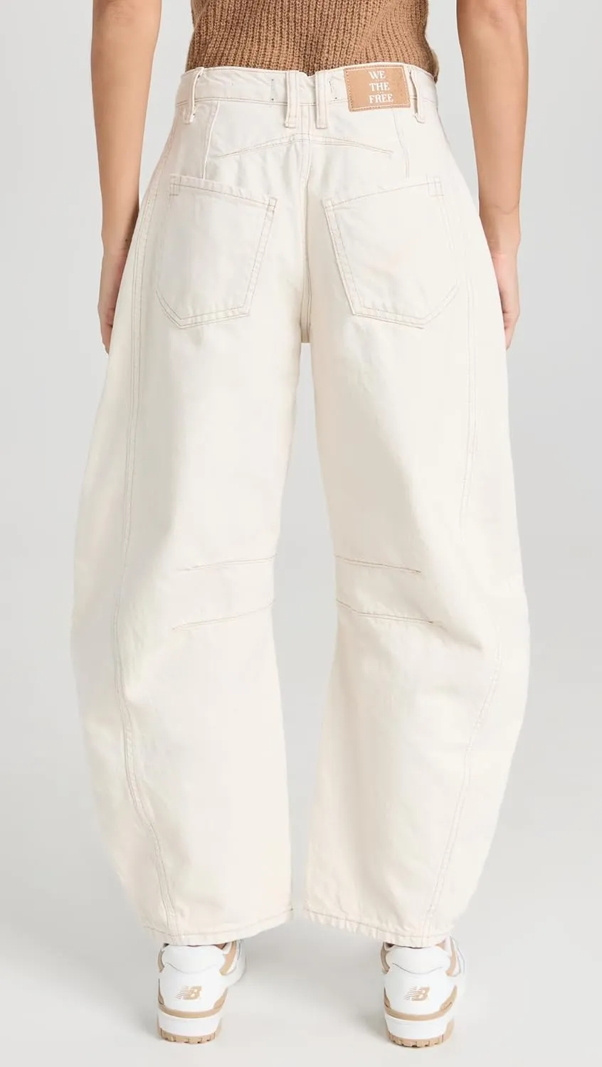 Free People Women's We The Free Good Luck Mid-Rise Barrel Jeans