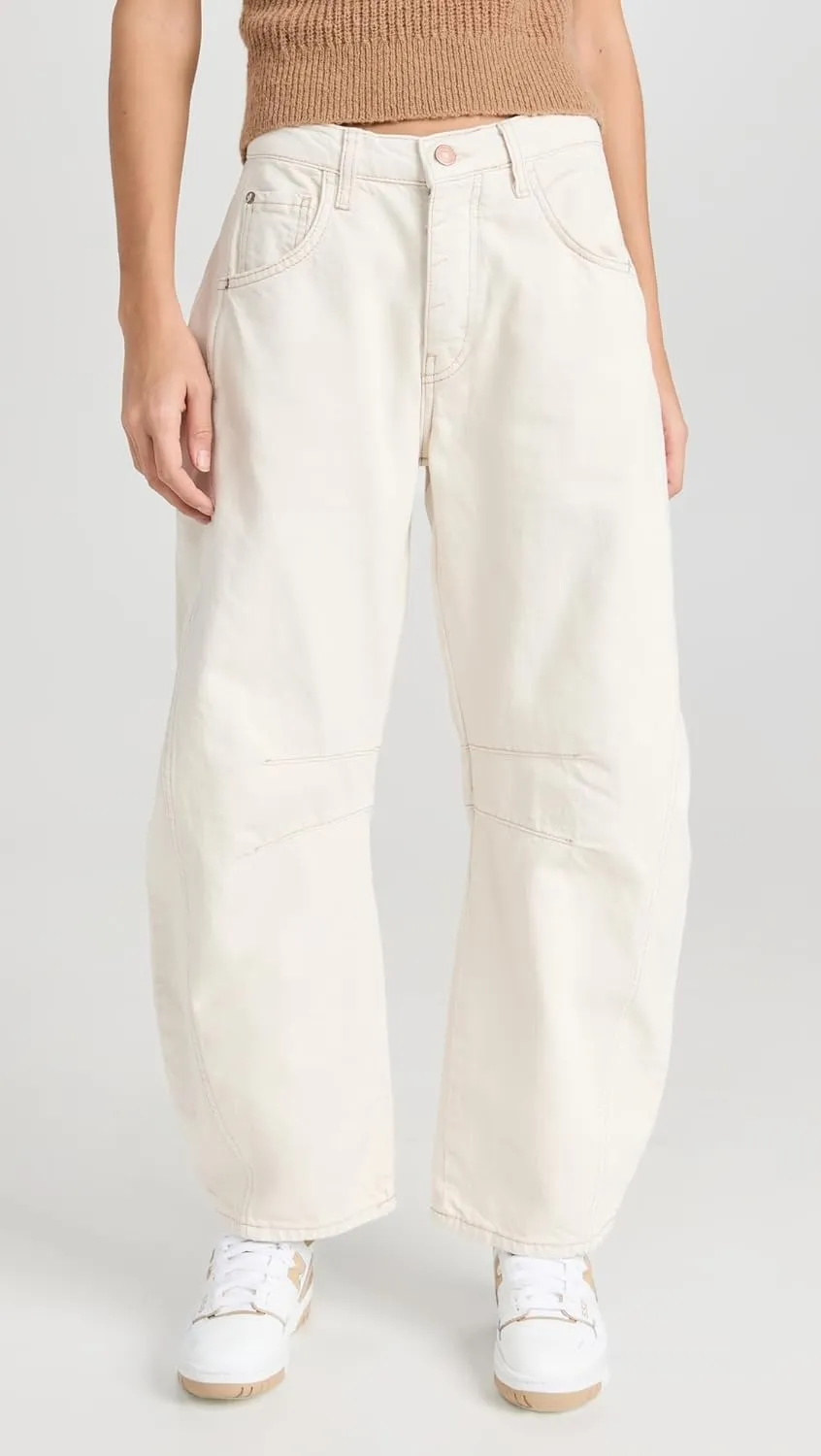Free People Women's We The Free Good Luck Mid-Rise Barrel Jeans