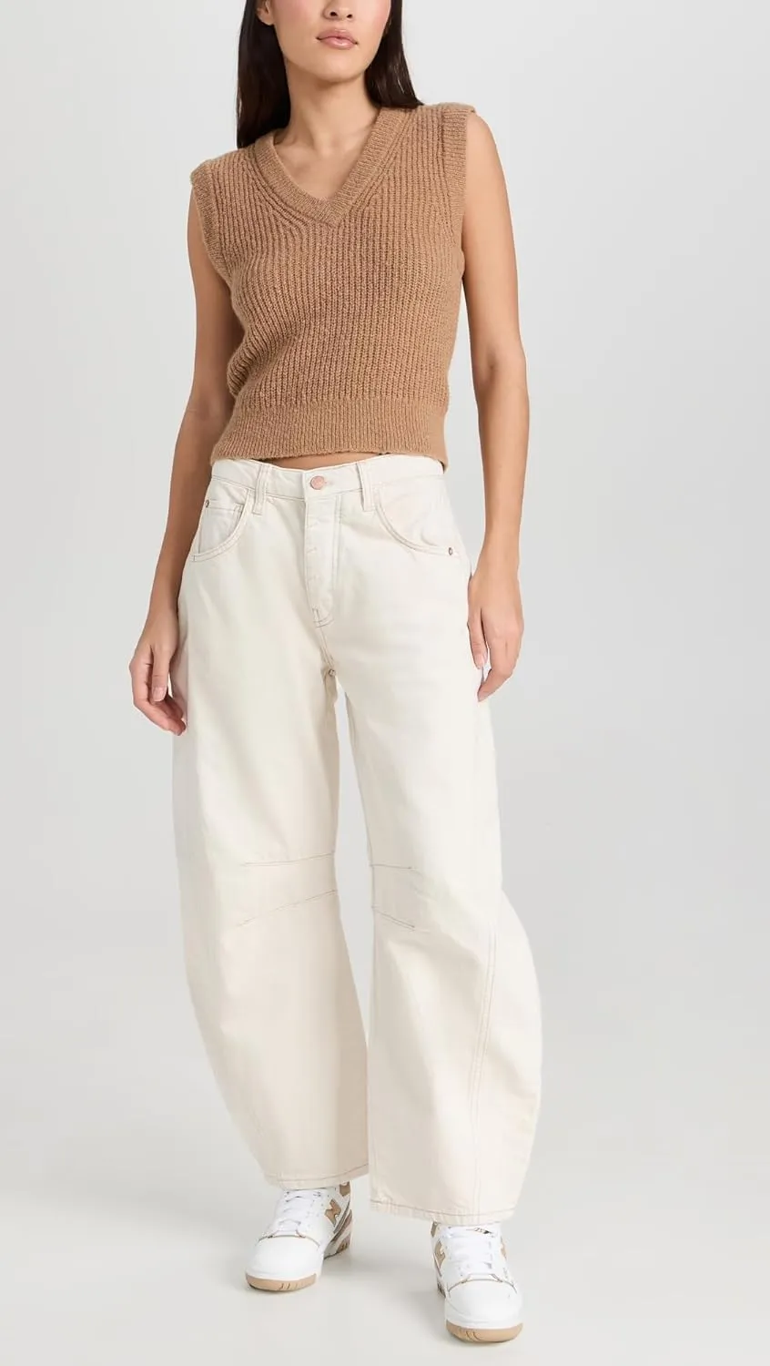 Free People Women's We The Free Good Luck Mid-Rise Barrel Jeans