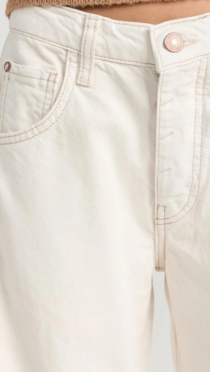 Free People Women's We The Free Good Luck Mid-Rise Barrel Jeans