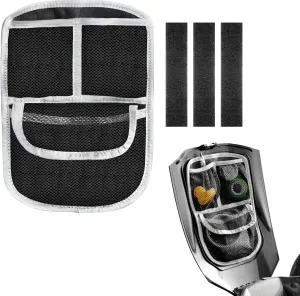 Front Trunk Lid Organizer with 3 Mesh Pockets Frunk Tool Bag Storage Accessory for Can-Am Ryker 600 900 Sport Rally Edition 2019-2025,White Piping