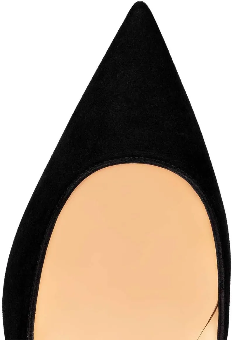 FSJ Women Classic Kitten Heels Pointy Closed Toe Pumps Slip On Office Ladies Party Date Business Dress Shoe Size 4-15 US