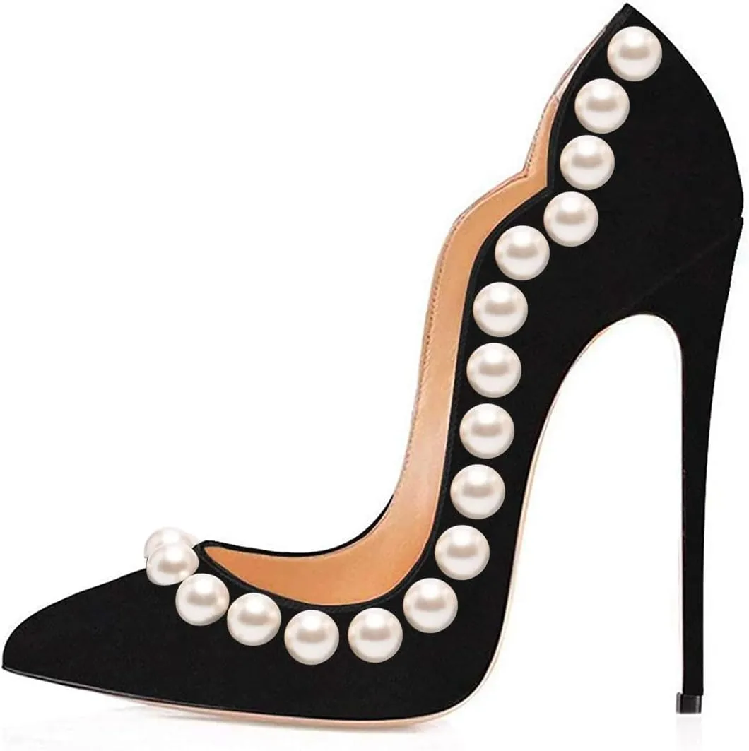 FSJ Women Classic Pointed Toe High Heels Sexy Stiletto Pumps Office Lady Casual Dress Party Prom Shoes Size 4-15 US