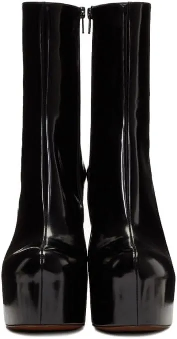 FSJ Women Gorgeous Platform Ankle Boots Closed Round Toe Chunky High Heel Pull On Shoes Size 4-15 US
