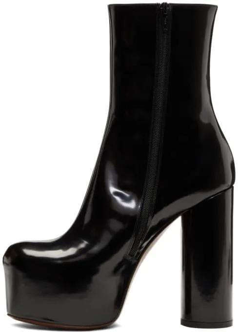 FSJ Women Gorgeous Platform Ankle Boots Closed Round Toe Chunky High Heel Pull On Shoes Size 4-15 US