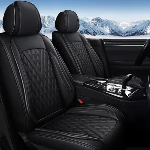 Full Set Car Seat Covers Fit for Hyundai Santa Cruz 2022-2024 2025 Faux Leather Seat Cover 2 Rows 5 Seats Waterproof Anti-Slip Car Cushion Vehicle Accessories (Black Line)