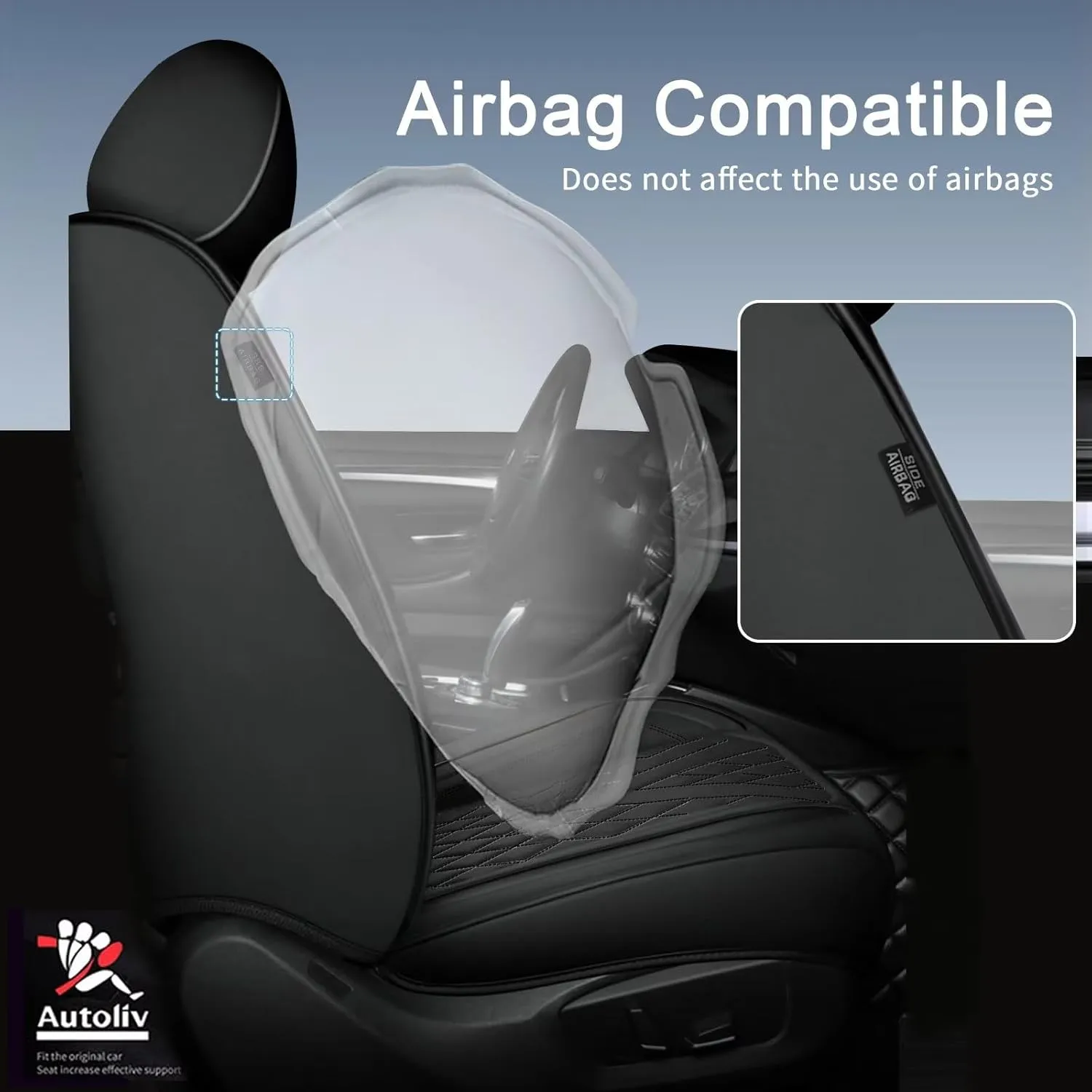 Full Set Car Seat Covers Fit for Hyundai Santa Cruz 2022-2024 2025 Faux Leather Seat Cover 2 Rows 5 Seats Waterproof Anti-Slip Car Cushion Vehicle Accessories (Black Line)