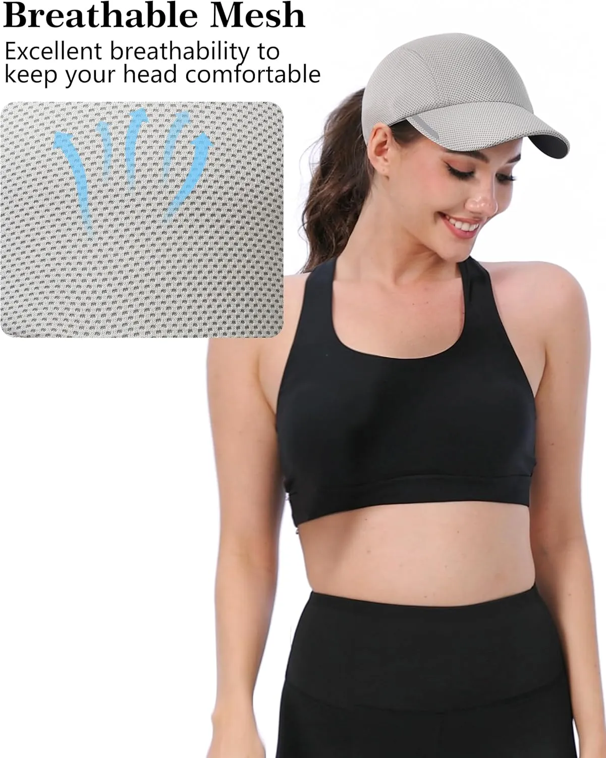 GADIEMKENSD Cooling Running Hat Performance Mesh Hat with Reflective, Ventilation, Lightweight, Cools Up to 2 Hours