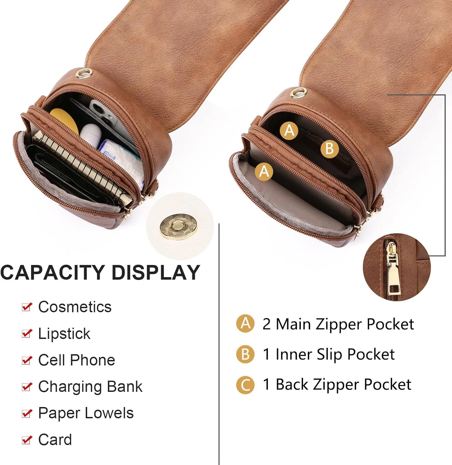 GAEKEAO Small Crossbody Bags for Women Cell Phone Wallet Purses Vegan Leather Handbags