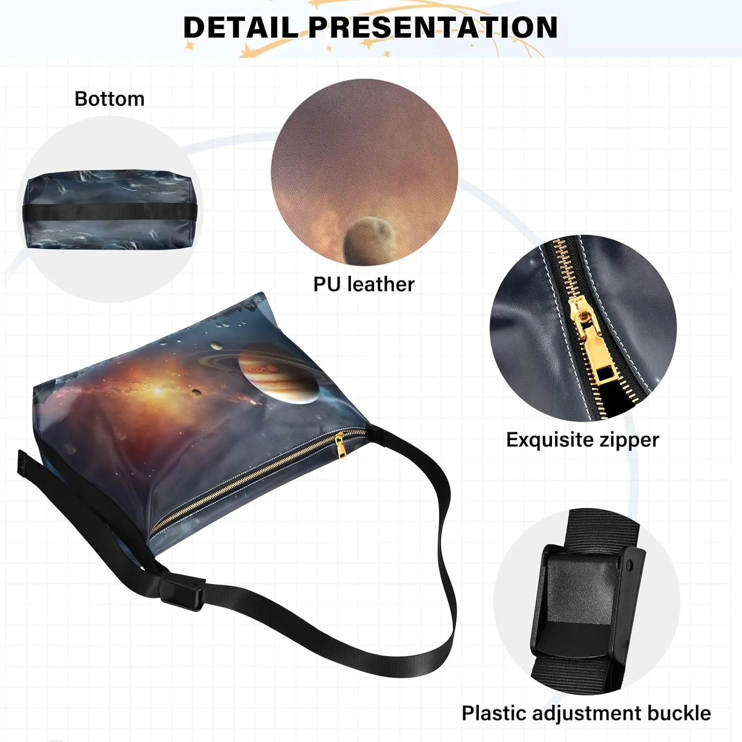 GAIGEO Abstract Design Faux Leather Bag, Woman Shoulder Bag, Crossbody Leather Shoulder Bag