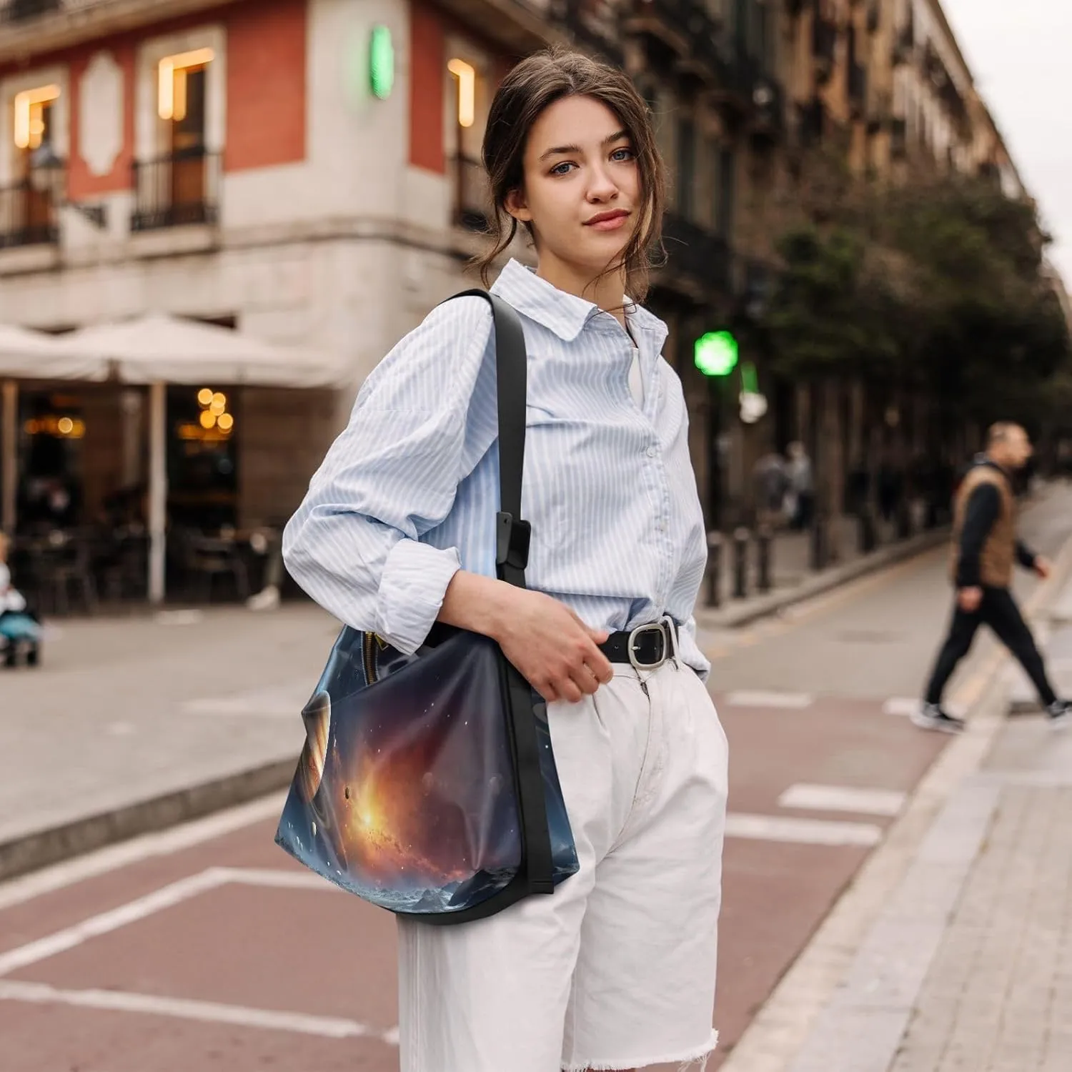 GAIGEO Abstract Design Faux Leather Bag, Woman Shoulder Bag, Crossbody Leather Shoulder Bag