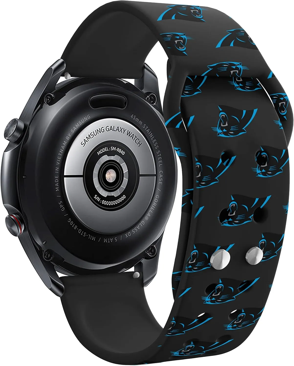 Game Time Carolina Panthers Quick Change HD Watch Band Compatible with Samsung and More