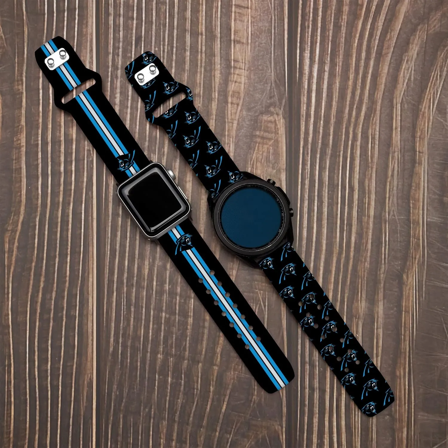 Game Time Carolina Panthers Quick Change HD Watch Band Compatible with Samsung and More
