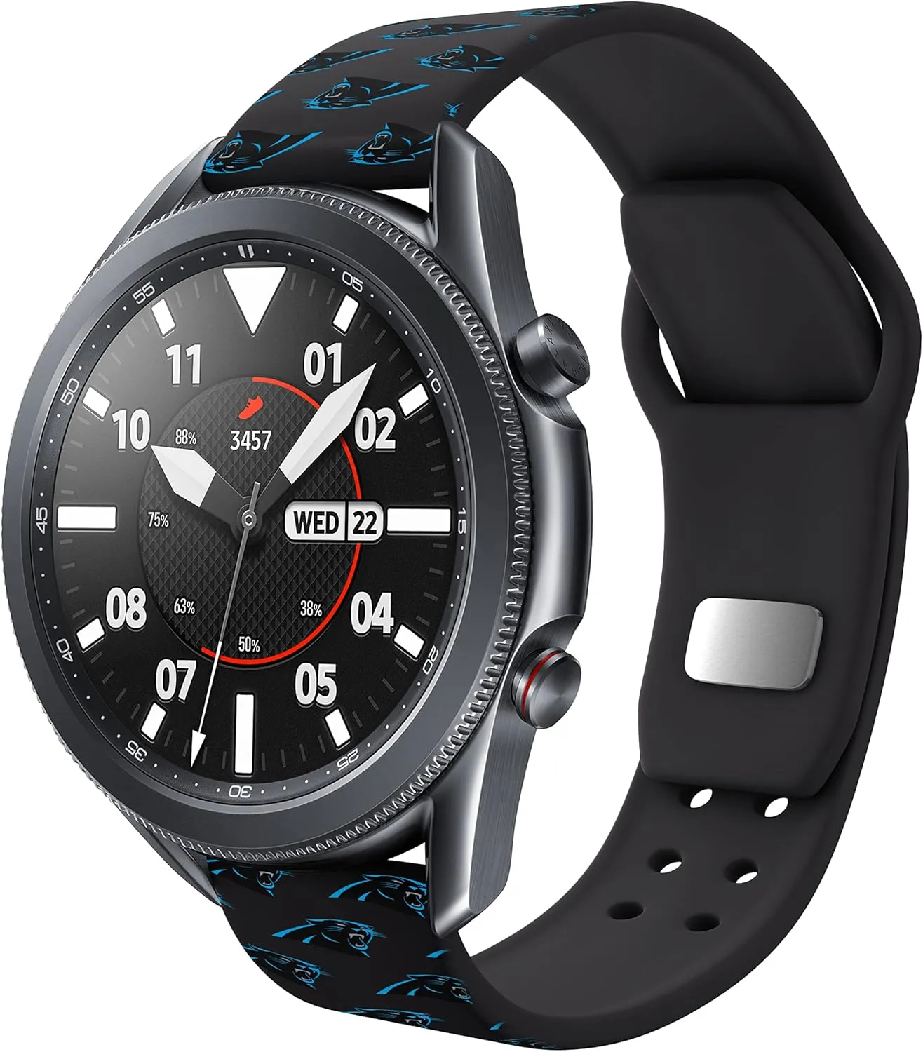 Game Time Carolina Panthers Quick Change HD Watch Band Compatible with Samsung and More