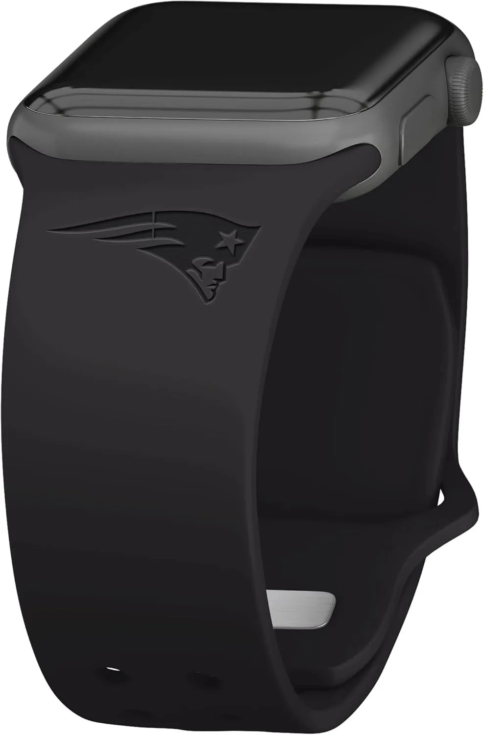 Game Time New England Patriots Engraved Silicone Combo Package Compatible with Apple Watch and Airpods Pro Battery Case (42/44mm Black/Black)