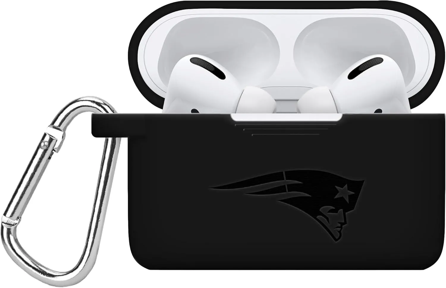 Game Time New England Patriots Engraved Silicone Combo Package Compatible with Apple Watch and Airpods Pro Battery Case (42/44mm Black/Black)