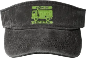 Garbage Day is The Best Day Visor Sun Protection Mesh Sun Hat Golf Outdoor Sports for Women Men Black