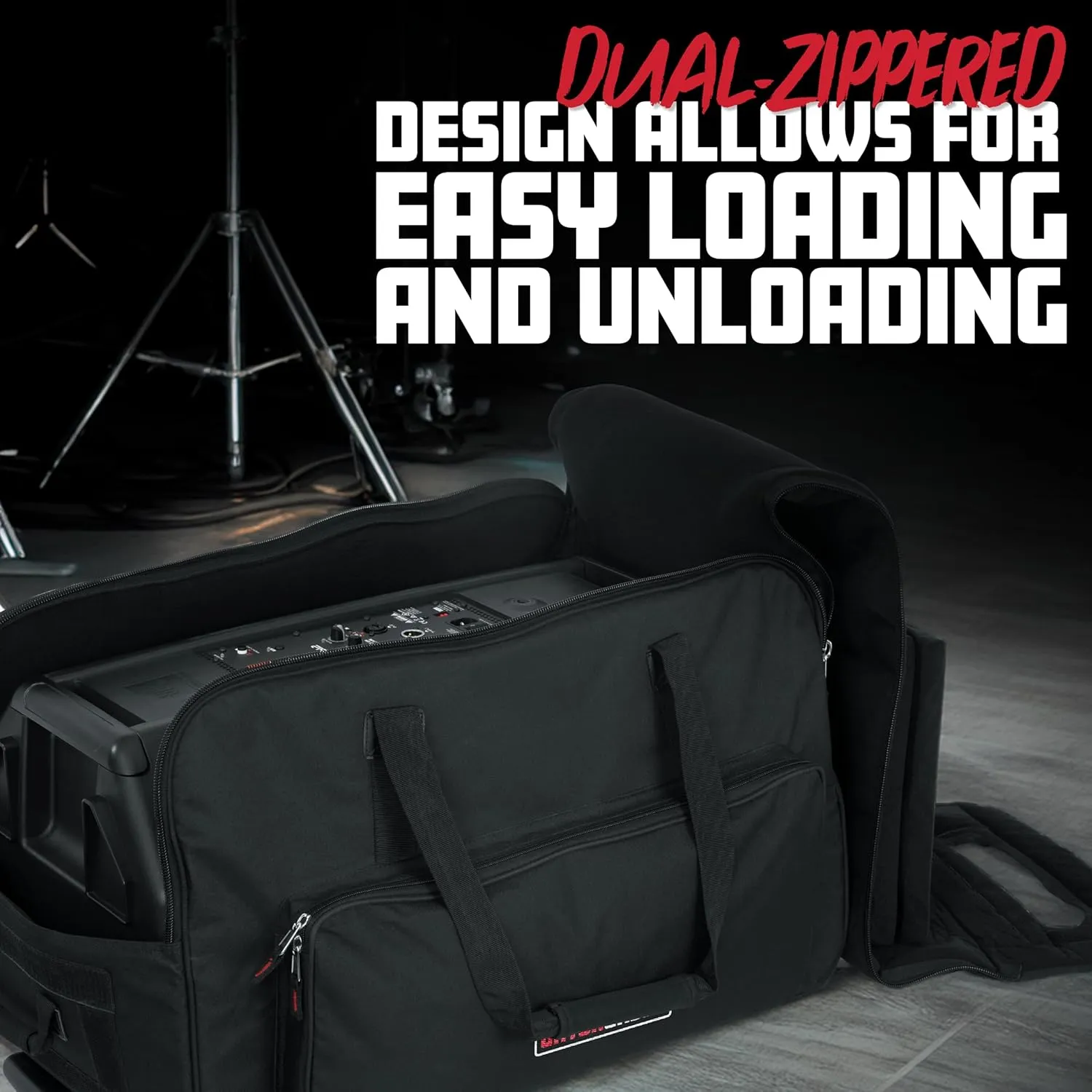 Gator Cases Rolling Speaker Bag for Small Format 12" Loudspeakers with Retractable Pull Handle (GPA-712SM)