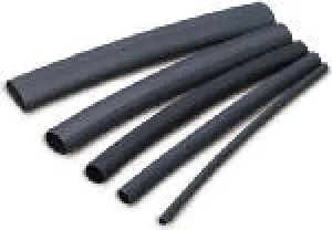 GB Gardner Bender HST-125 Heat Shrink Tubing, 1/8 to 1/16 in Dia, 4 in L, Polyolefin, Black