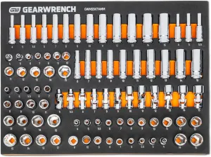 GEARWRENCH 89 Piece 1/4” Drive Master Metric Socket Set in Foam Storage Tray - GWMSSKT14MM