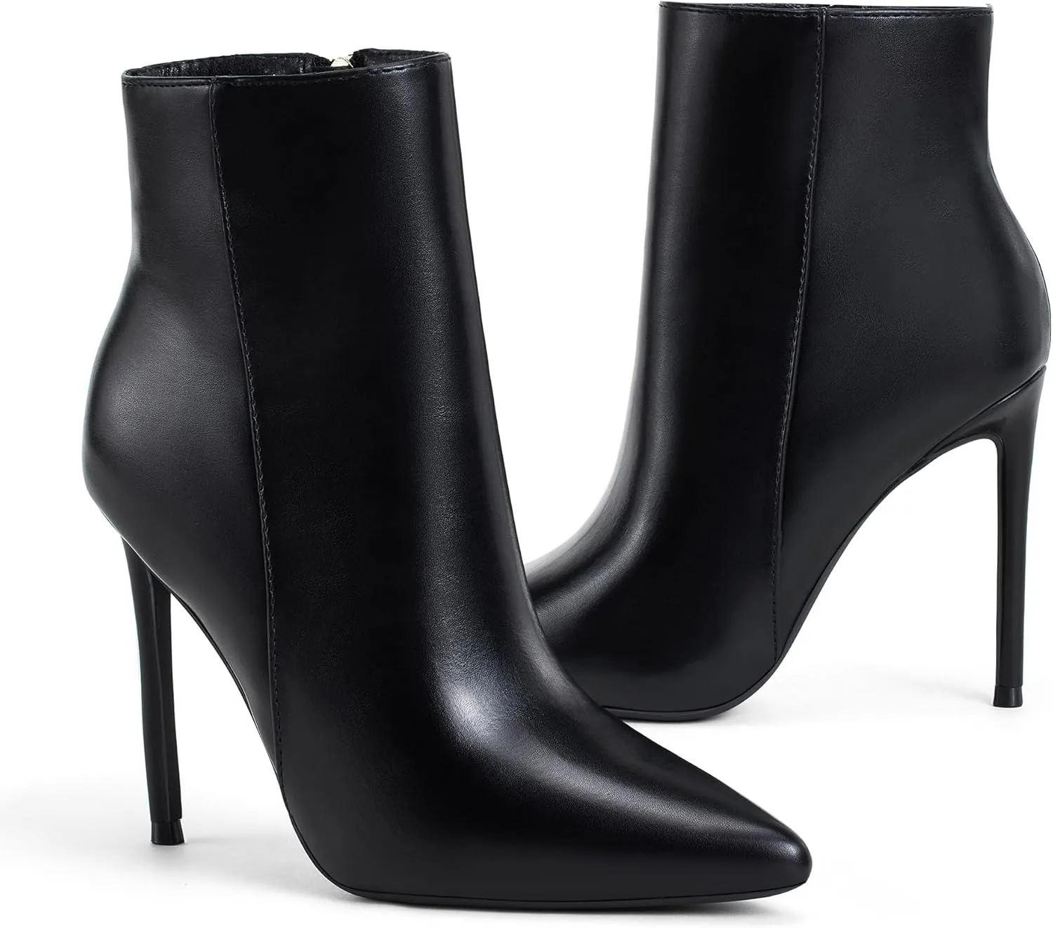GENSHUO Ankle Boots For Women Pointed Toe 4 Inch High Heel Zipper Stiletto Heels Fall Booties
