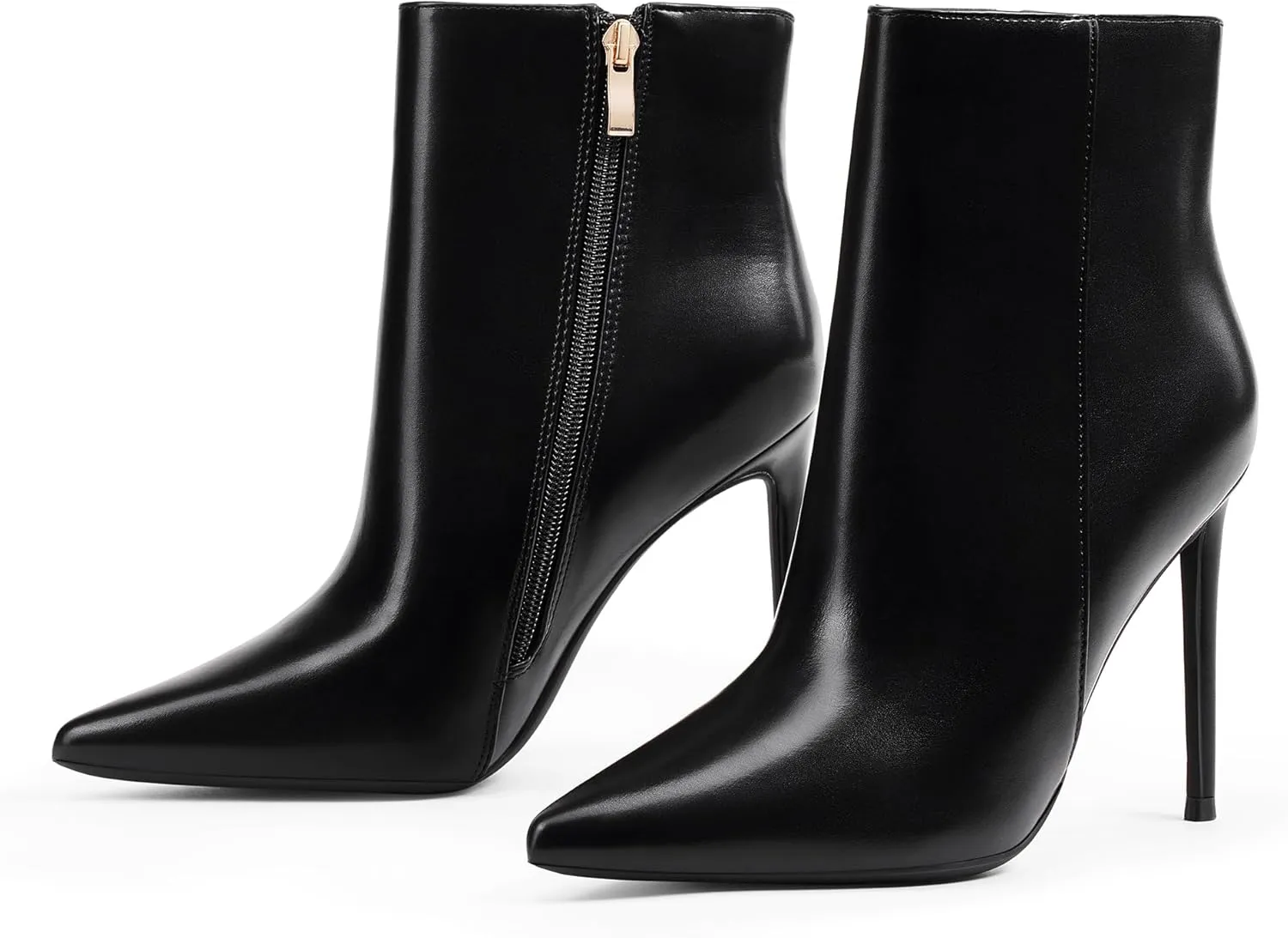 GENSHUO Ankle Boots For Women Pointed Toe 4 Inch High Heel Zipper Stiletto Heels Fall Booties