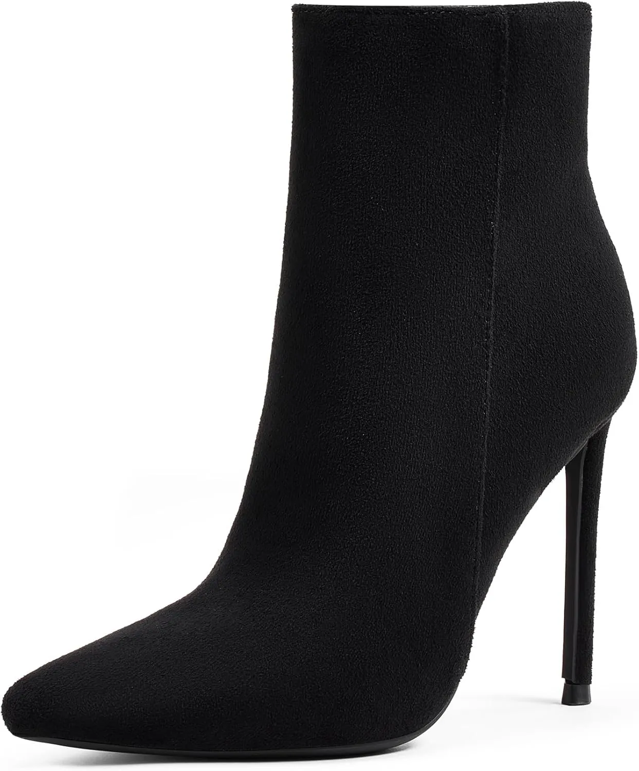 GENSHUO Ankle Boots For Women Pointed Toe 4 Inch High Heel Zipper Stiletto Heels Fall Booties