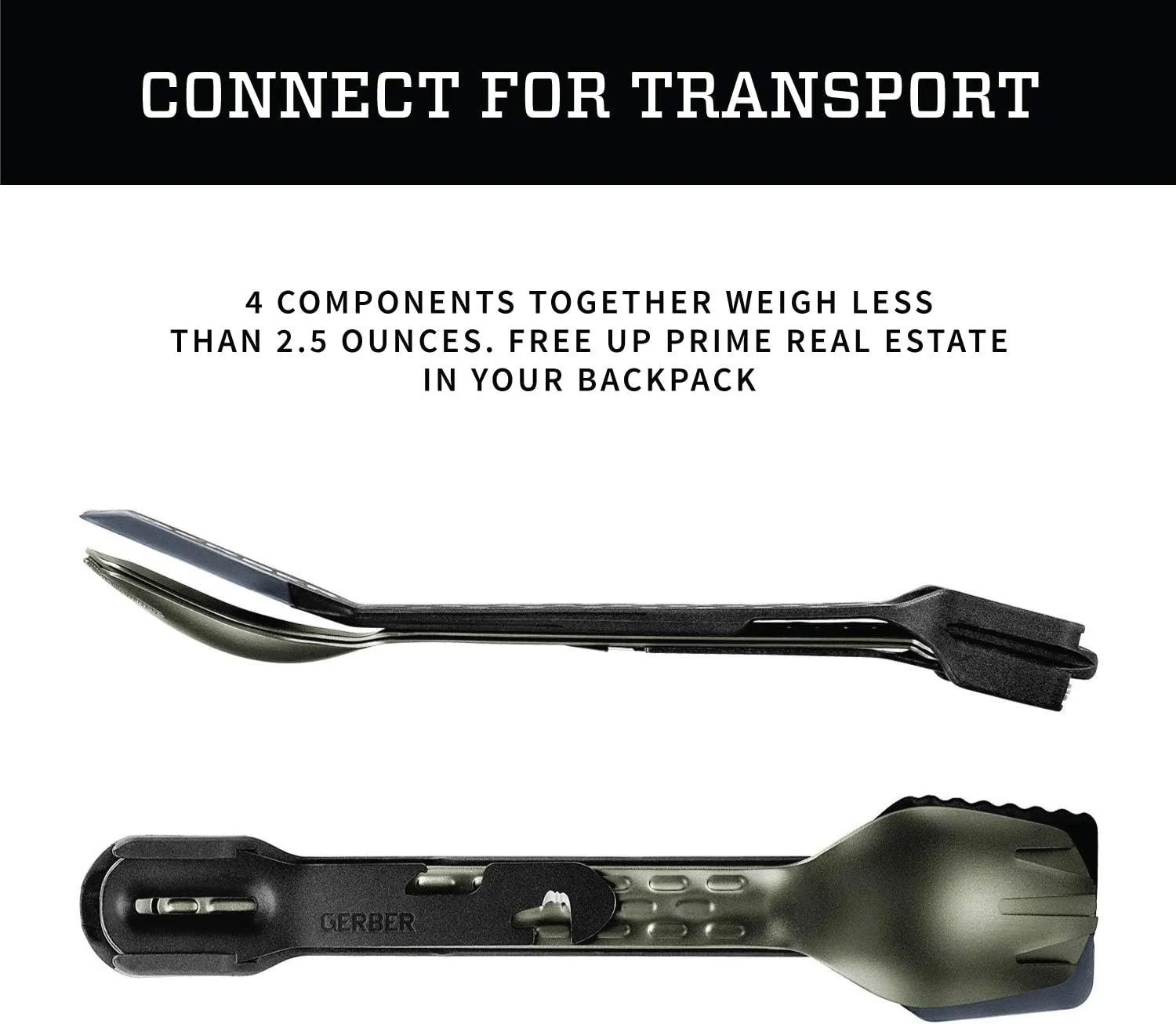 Gerber Gear ComplEAT Camping Utensils Set for Outdoor Cooking, Camping Cutlery with Fork, Spoon, Tongs, Spatula and Multi-Functional Tool, Flat Sage