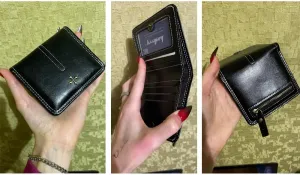 GGOOB Small Leather Wallet Women Y2k Goth Wallet Vintage Bifold Wallet Women Mini Coquette Cash Wallet with Coin Pouch (Black-Style 2,Mini)