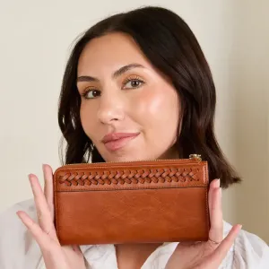 Gia Braided Detail Zip-Top Wallet