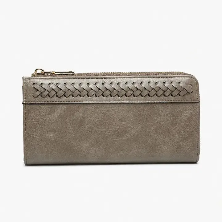 Gia Braided Detail Zip-Top Wallet