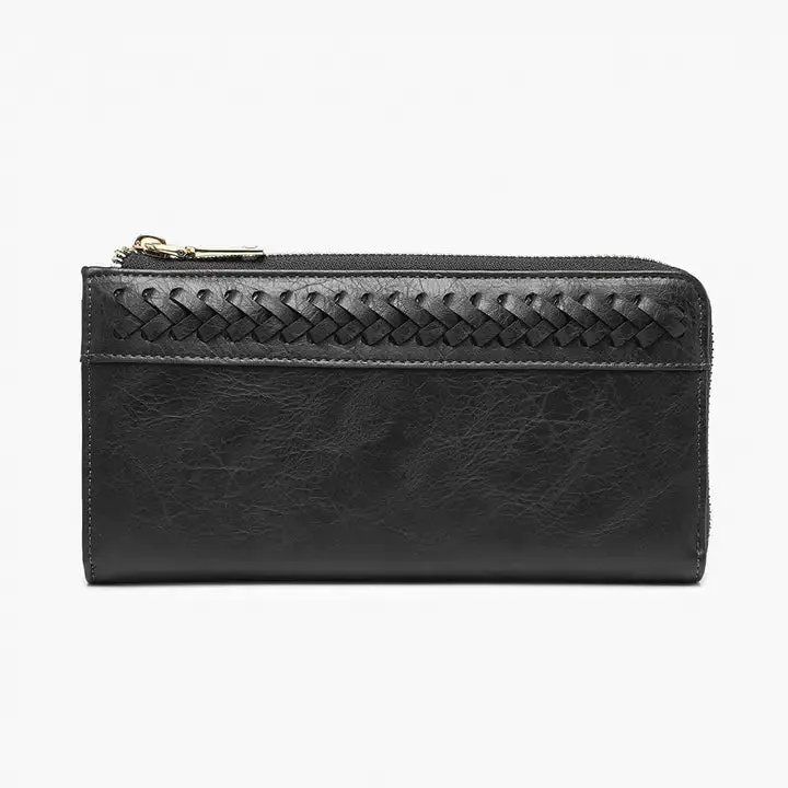 Gia Braided Detail Zip-Top Wallet