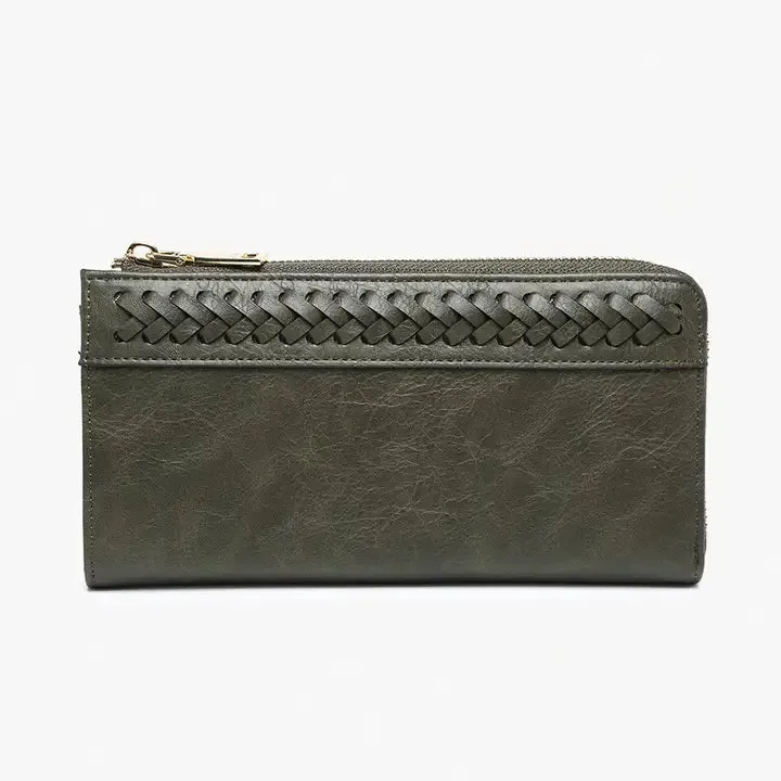 Gia Braided Detail Zip-Top Wallet