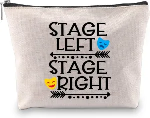 GJTIM Funny Theater Lover Cosmetic Bag with Comedy Tragedy Masks Drama Major Gift (STAGE RIGHT Bag)