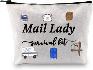 GJTIM Mail Lady Survival Kit Postal Worker Gift Zipper Pouch Makeup Bag Appreciation Gift for Mail Carrier Mailman (Survival Mail Lady Bag)
