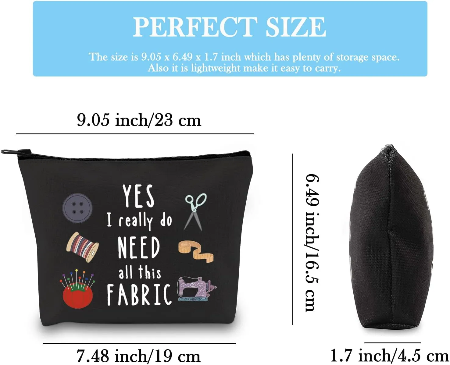 GJTIM Sewing Gift Quilter Gift Makeup Bag Gift for Quilters Seamstress Tailors Sewing Addicts