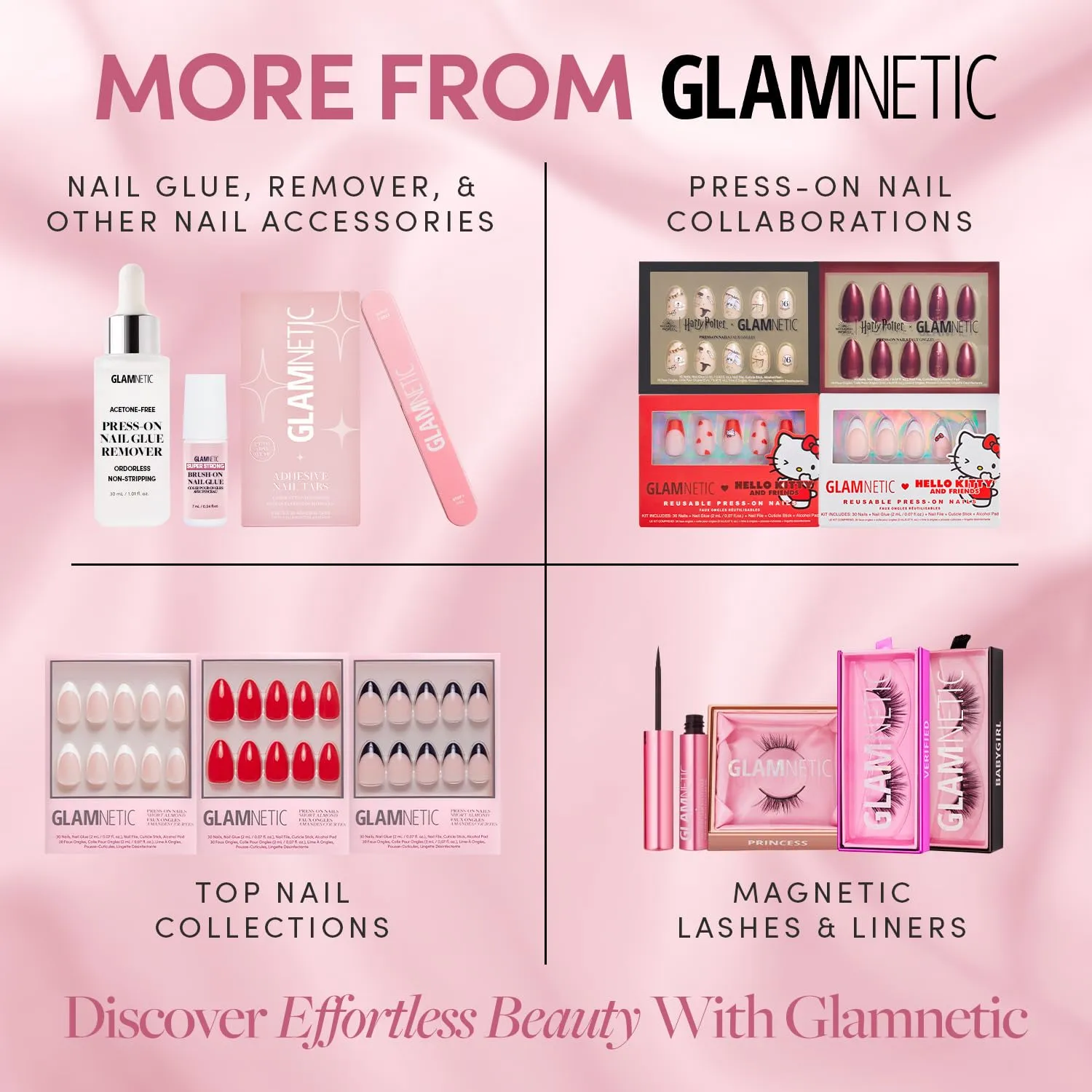 Glamnetic Press On Nails - Honey Bun | Trendy Neutral Nude Velvet Sparkly Short Almond Fake Nails, Reusable | 15 Sizes - 30 Nail Kit