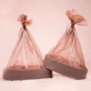 Glitter Oval Velvet Hamper | Deluxe Embellished Gifting Tray